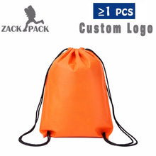Load image into Gallery viewer, Drawstring Bags Custom Logo String Bag Promotional Sports Printed Backpack Pull Rope Female Canvas Gym School DB22 Six Color