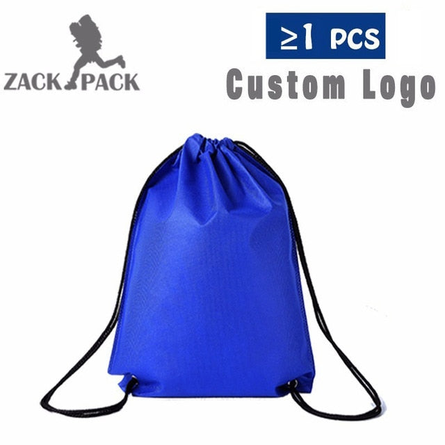 Blue Custom Drawstring Bag, Sport Drawstring Backpack