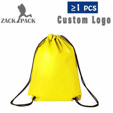 Load image into Gallery viewer, Drawstring Bags Custom Logo String Bag Promotional Sports Printed Backpack Pull Rope Female Canvas Gym School DB22 Six Color