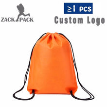 Load image into Gallery viewer, Drawstring Bags Custom Logo String Bag Promotional Sports Printed Backpack Pull Rope Female Canvas Gym School DB22 Six Color