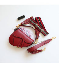 Load image into Gallery viewer, 2 Shoulder Straps Saddle Bag Retro Flip Leather Women's Bag Women's Bag Flap Messager Bags for Women